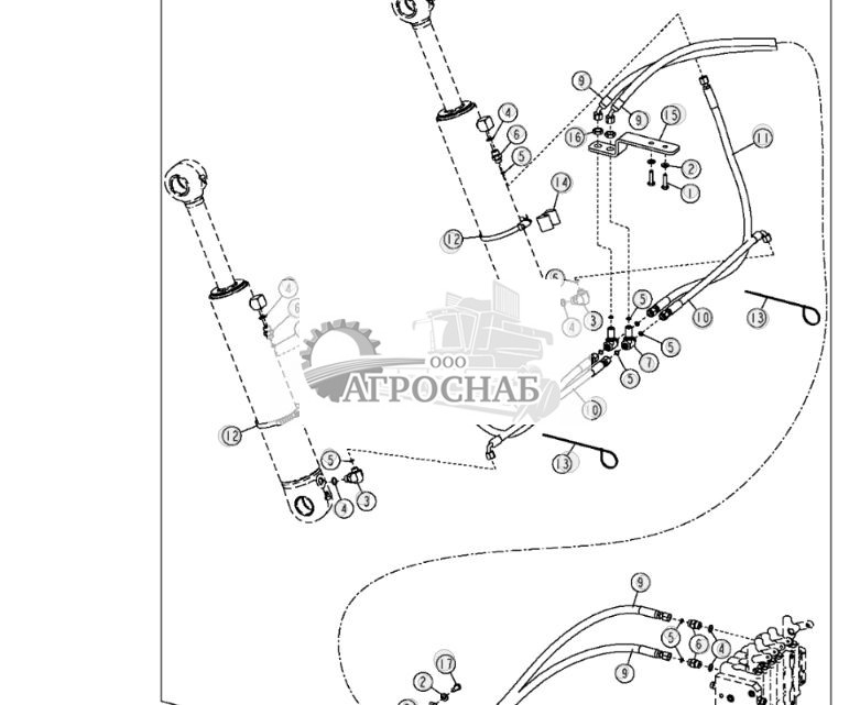 Комплект гидравлических шлангов заднего рыхлителя заднего скарификатора - ST3734 775.jpg